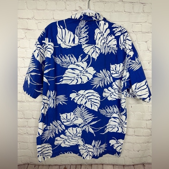 Pacific Scene blue Hawaiian print cotton short sleeve button up shirt, sz XL - Picture 6 of 6